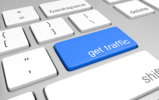Traffic generation key on a computer keyboard for increasing website visitors